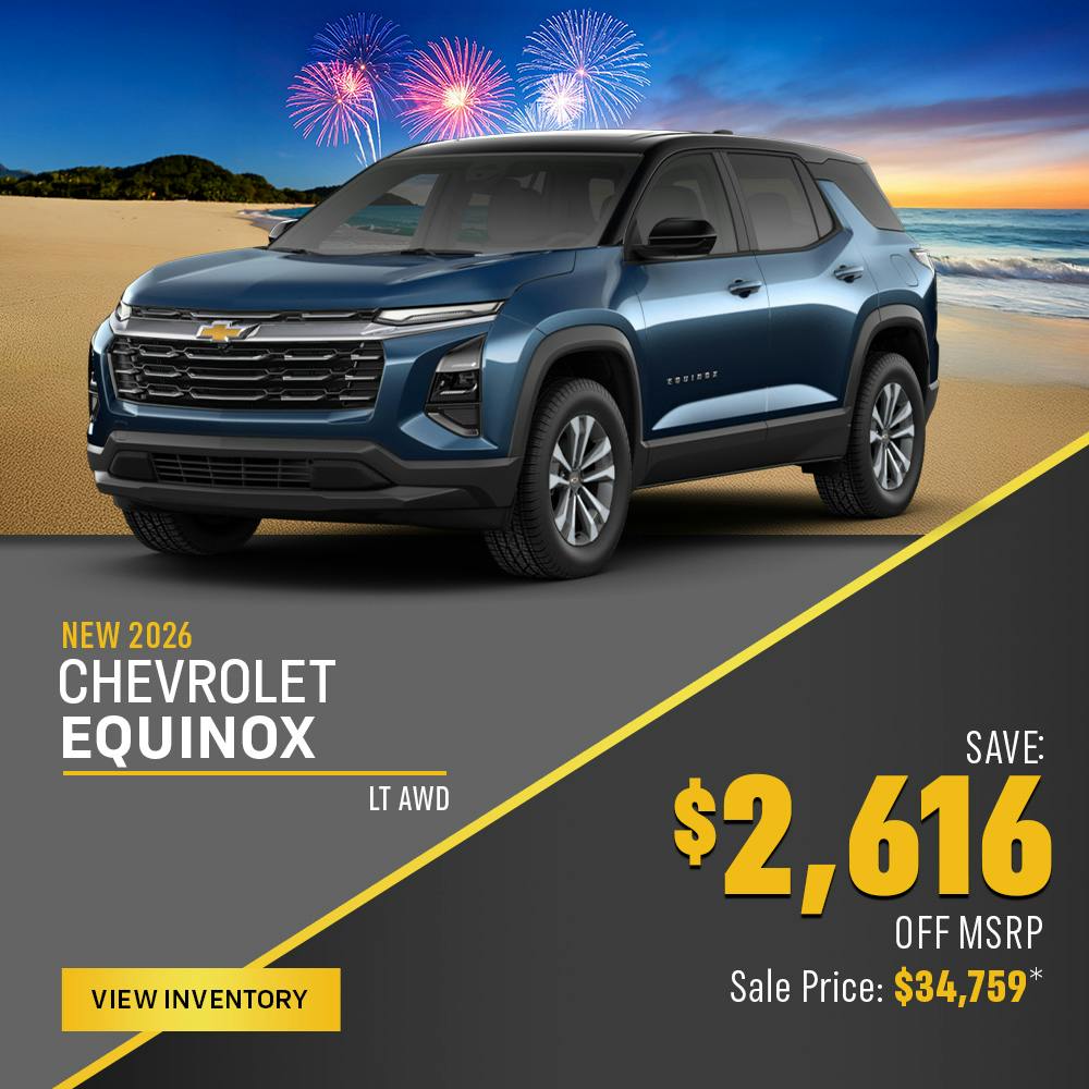New 2026 Chevrolet Equinox Save $2,616 Off MSRP