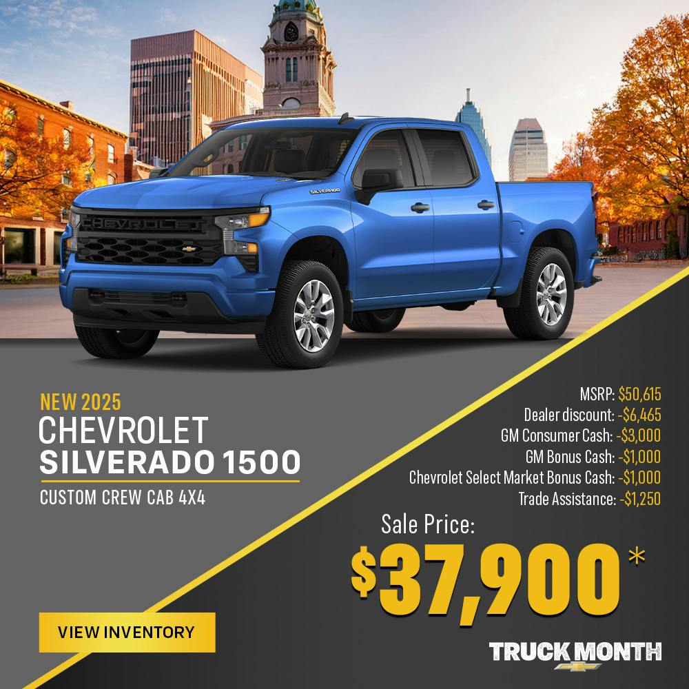 New 2025 Chevrolet Silverado 1500 Custom Crew Cab 4X4
