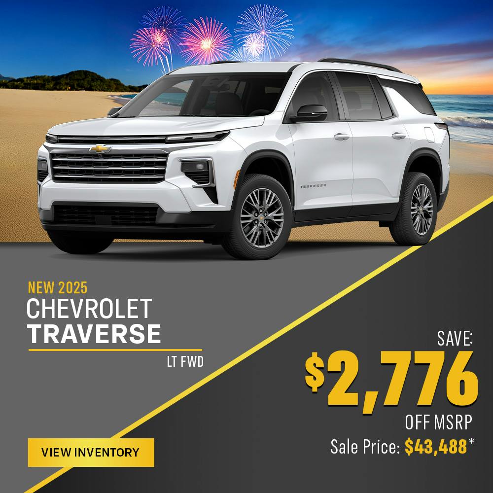 New 2025 Chevrolet Traverse Save $2,776 Off MSRP