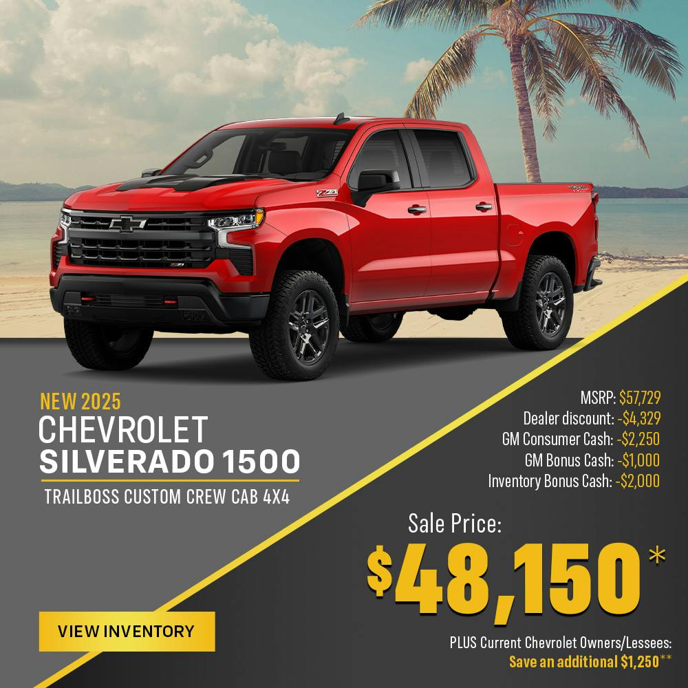 New 2025 Chevrolet Silverado 1500 Trailboss Custom Crew Cab 4X4 | Shottenkirk Chevrolet Quincy
