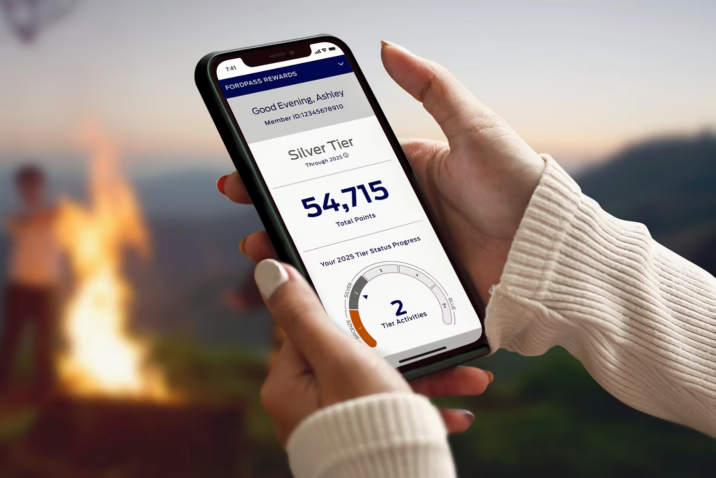 Ford Pass rewards check on cell phone
