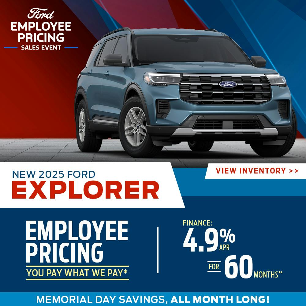 New 2025 Ford Explorer Employee Pricing