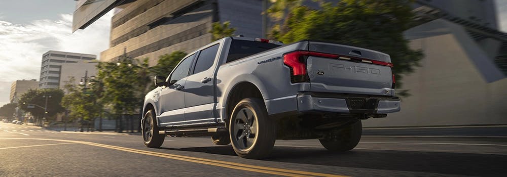 Ford F-150 driving in the city