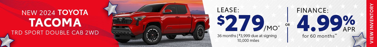 New 2024 Toyota Tacoma Lease $279