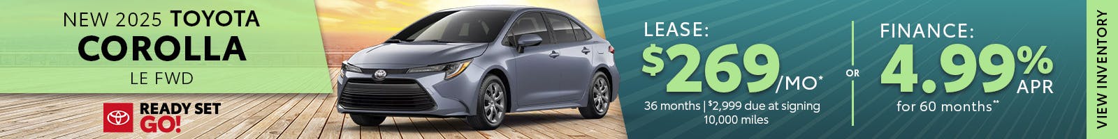 New 2025 Toyota Corolla Lease $269