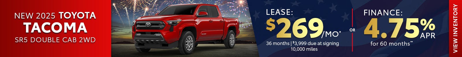 New 2025 Toyota Tacoma Lease for $269