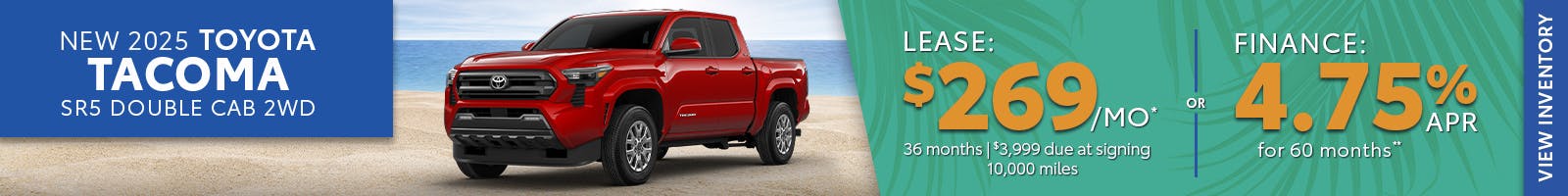 New 2025 Toyota Tacoma Lease for $269