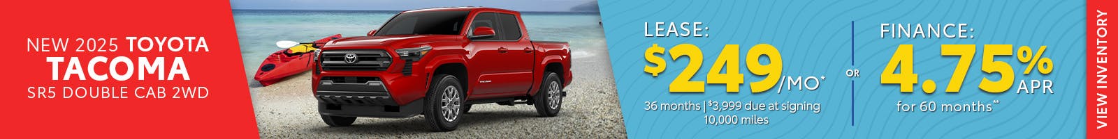New 2025 Toyota Tacoma – Lease for $249/Month