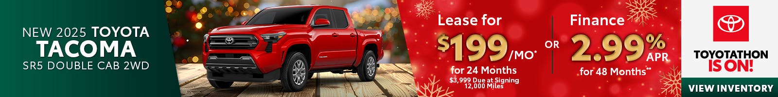 New 2025 Toyota Tacoma $199 Lease Offer