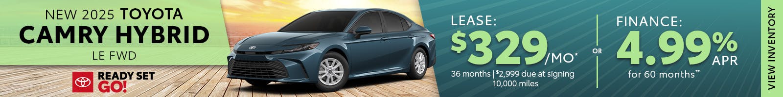 New 2025 Toyota Camry Hybrid Lease $329