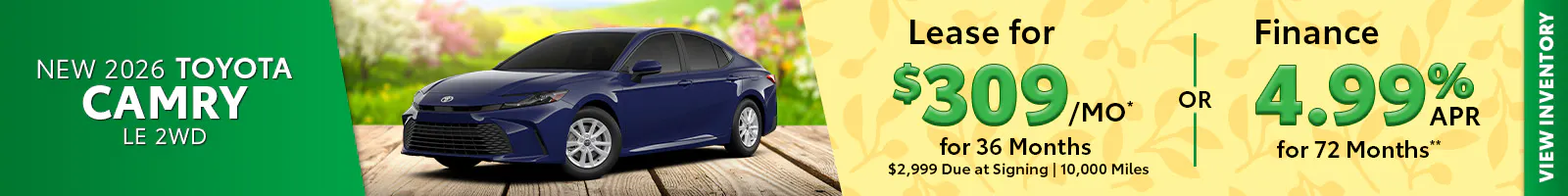 New 2026 Toyota Camry LE 2WD