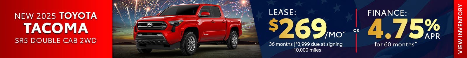 New 2025 Toyota Tacoma Lease for $269