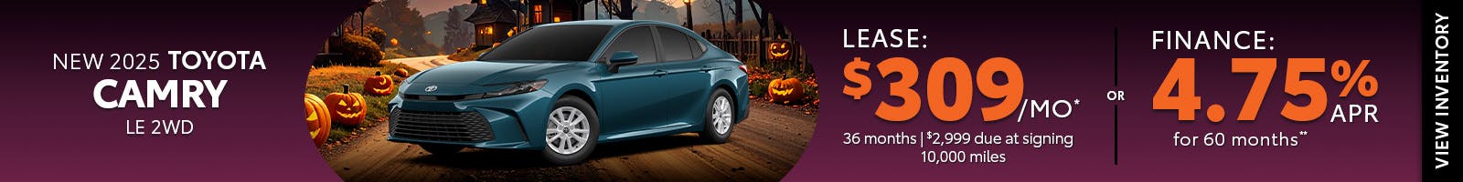 New 2025 Toyota Camry Lease $309