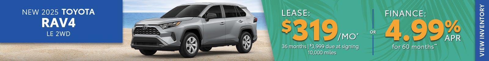 New 2025 Toyota RAV4 Lease for $319