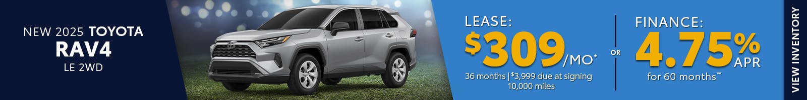 New 2025 Toyota RAV4 4.75% APR