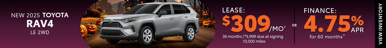 New 2025 Toyota RAV4 Lease $309