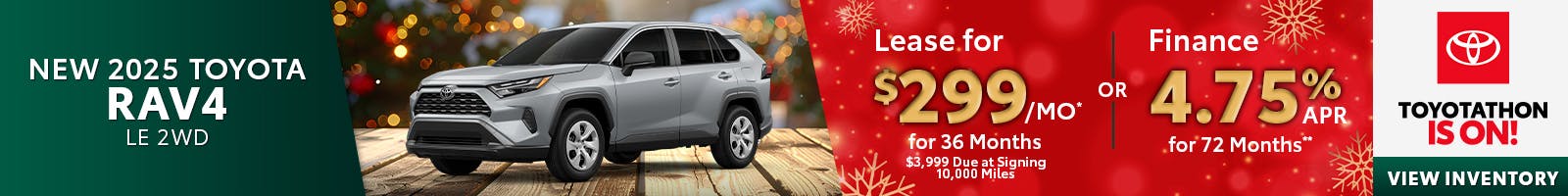 New 2025 RAV4 Lease $299 Offer
