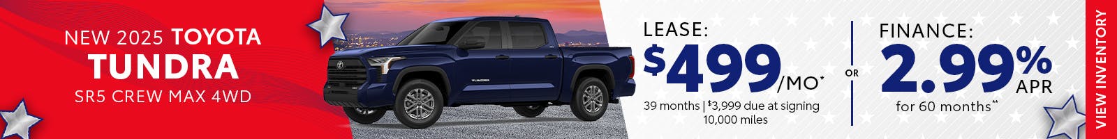 New 2025 Toyota Tundra Lease $499