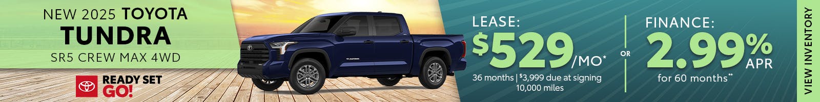 New 2025 Toyota Tundra Lease $529