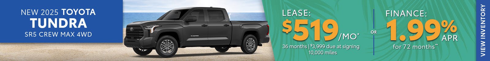New 2025 Toyota Tundra Lease for $519