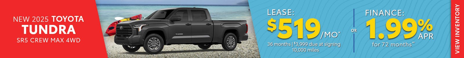 New 2025 Toyota Tundra Lease for $519/Month