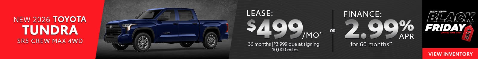 New 2026 Toyota Tundra SR5 Crew Max 4WD