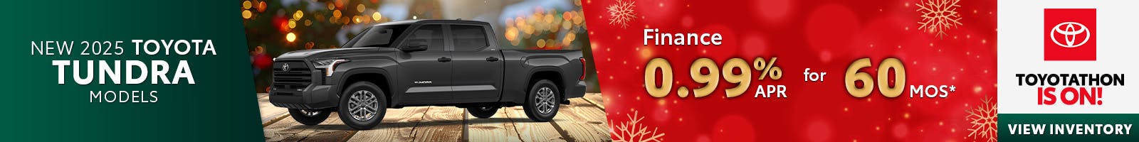 New 2025 Toyota Tundra Models 0.99% APR Offer