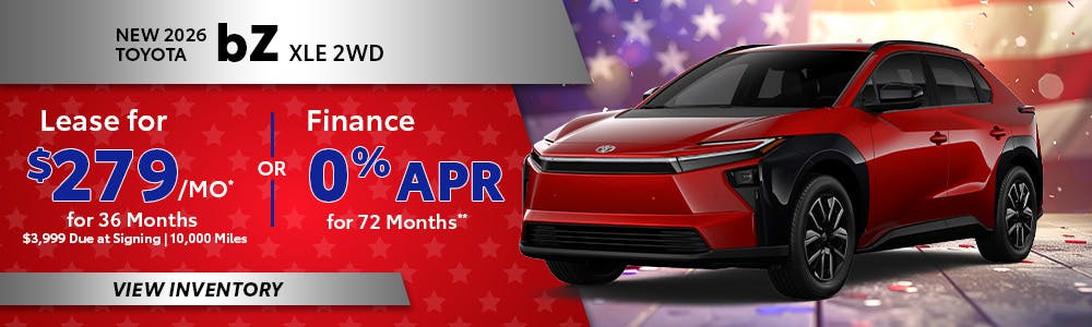 New 2026 Toyota bZ XLE 2WD | South Coast Toyota