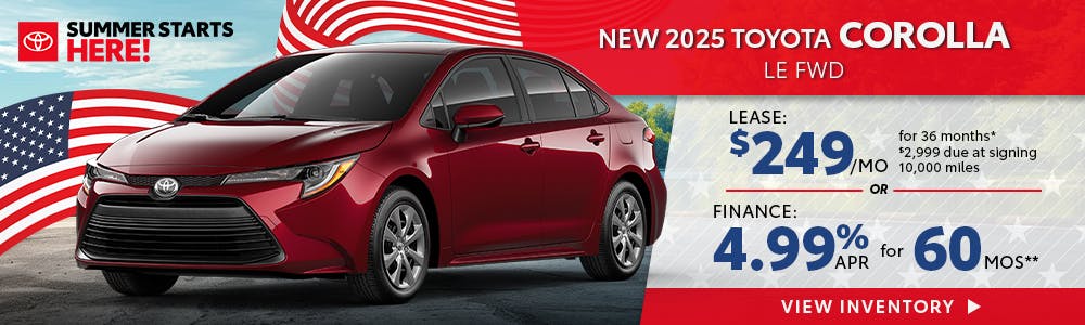 New 2025 Toyota Corolla LE FWD | South Coast Toyota