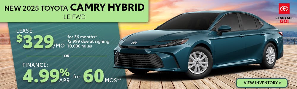 New 2025 Toyota Camry Hybrid Lease $329 | South Coast Toyota