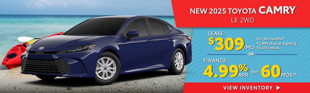New 2025 Toyota Camry – Lease for $309/Month | South Coast Toyota