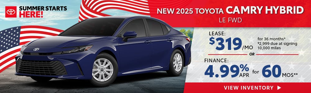 New 2025 Toyota Camry Hybrid LE FWD | South Coast Toyota