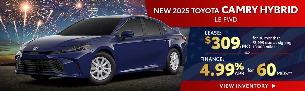 New 2025 Toyota Camry Hybrid Lease for $309 | South Coast Toyota