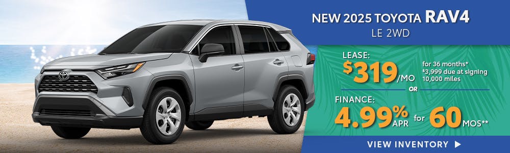 New 2025 Toyota RAV4 Lease for $319 | South Coast Toyota