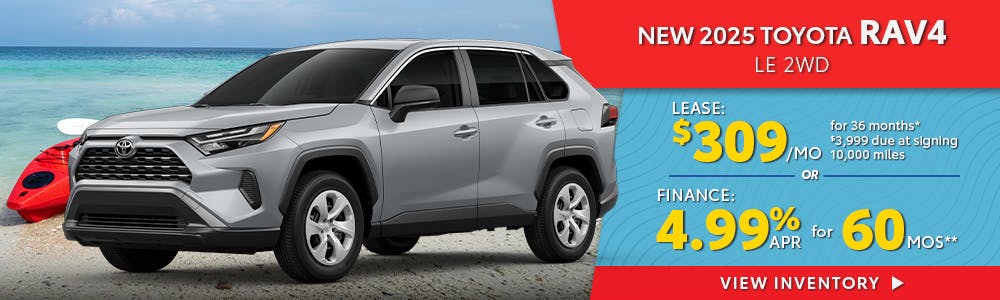 New 2025 Toyota RAV4 – Lease for $309/Month | South Coast Toyota