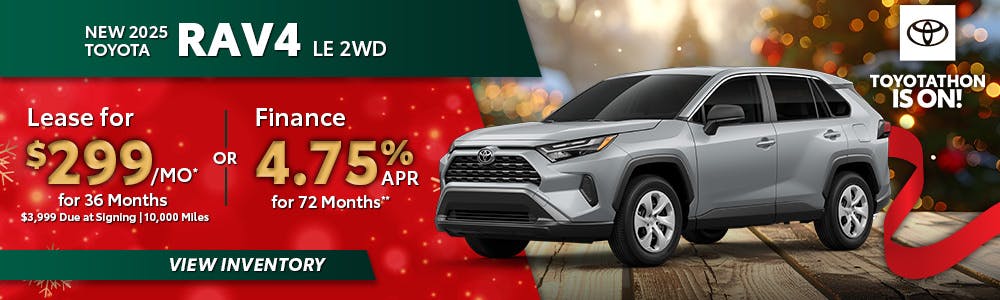 New 2025 RAV4 Lease $299 Offer | South Coast Toyota