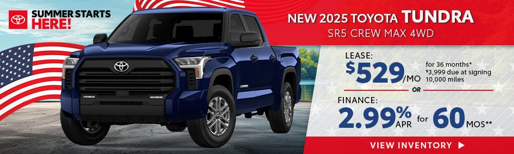 New 2025 Toyota Tundra SR5 Crew Max 4WD | South Coast Toyota