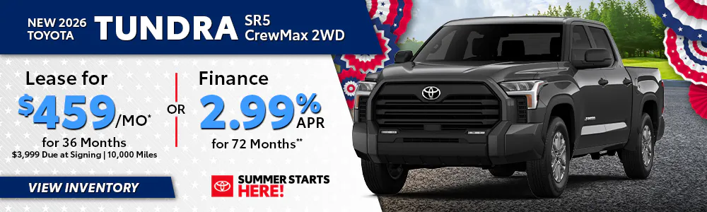 New 2026 Toyota Tundra SR5 Crew Max 2WD | South Coast Toyota