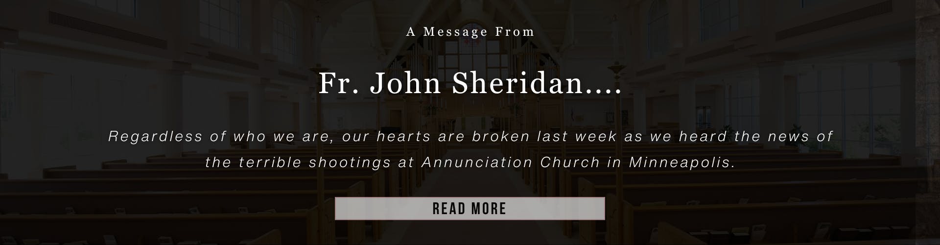 A Message From Fr. Sheridan September 2025