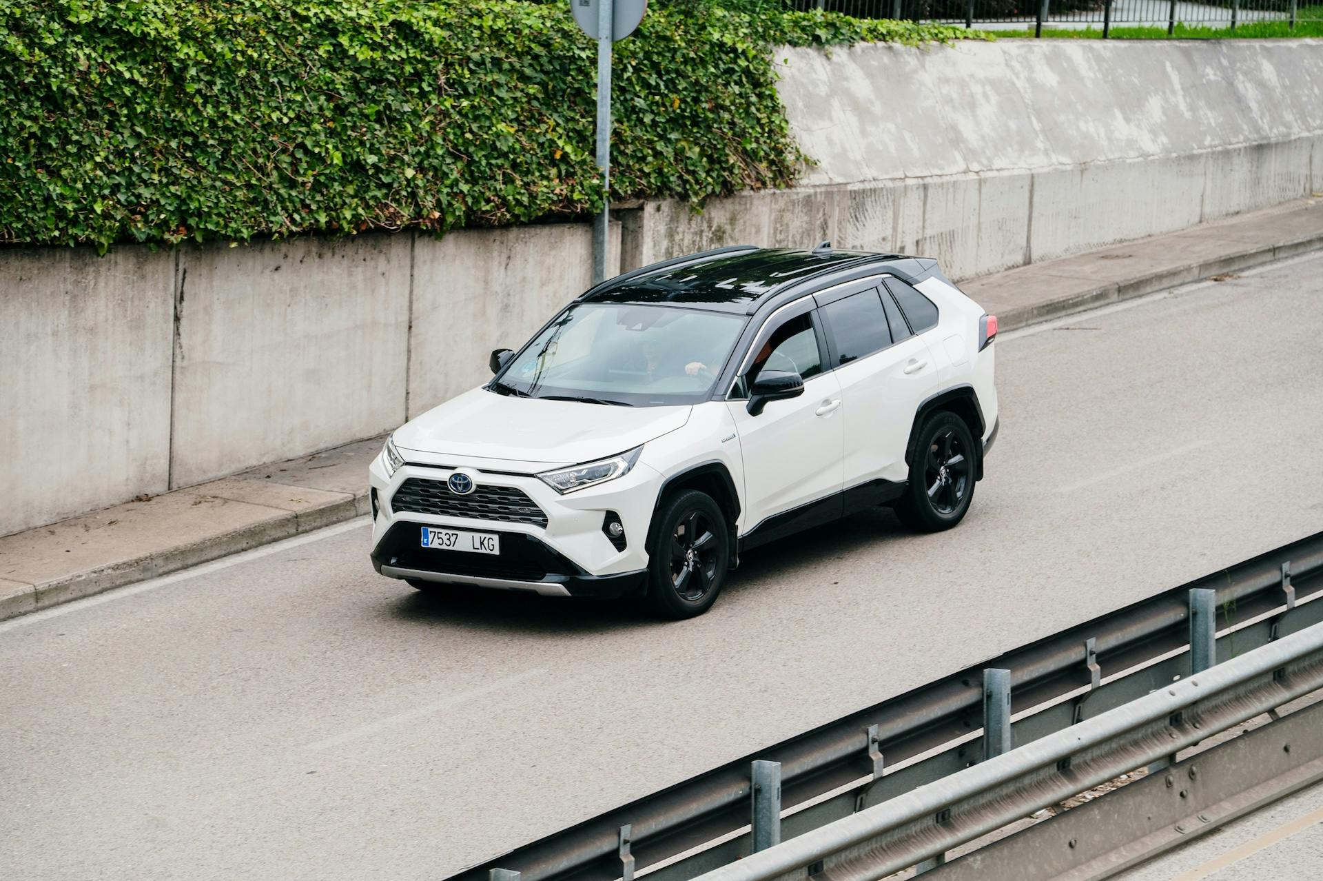 A Toyota RAV4 in a city street