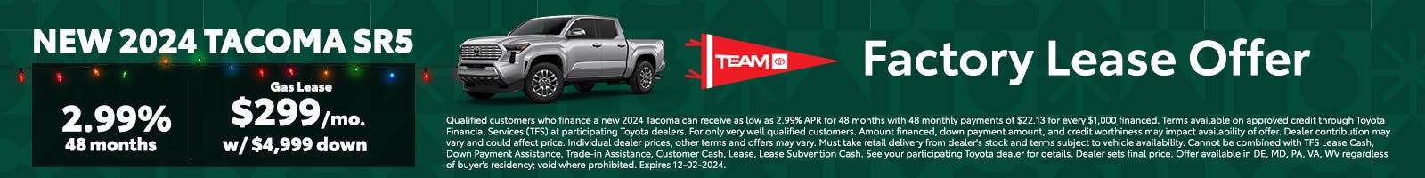 Tacoma Factory Lease Offer Banner