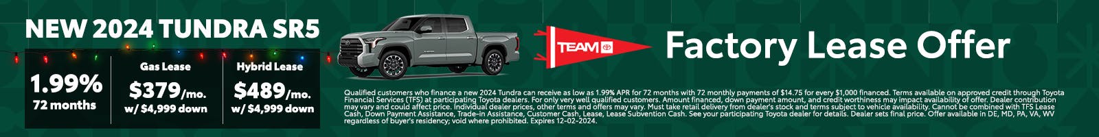 Tundra Factory Lease Offer Banner