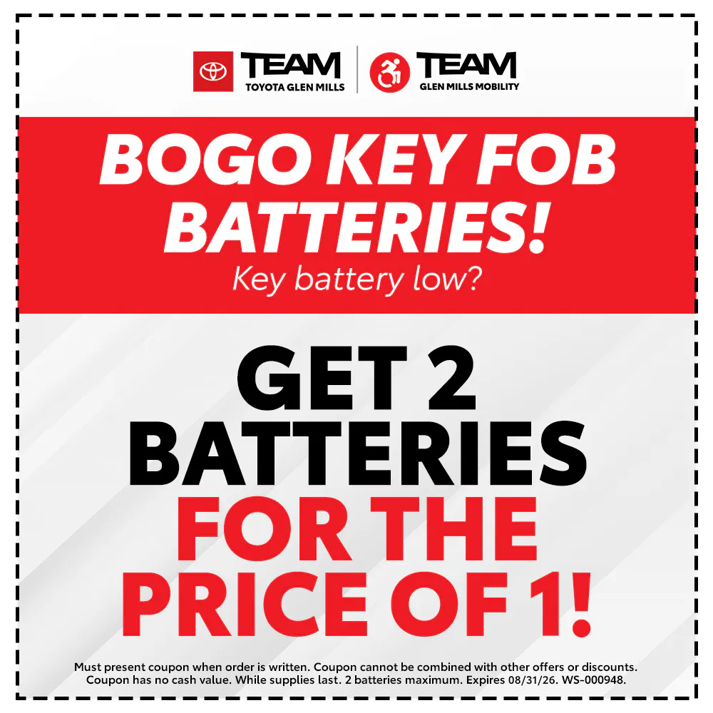 BOGO Key Fob Batteries | Team Toyota of Glen Mills