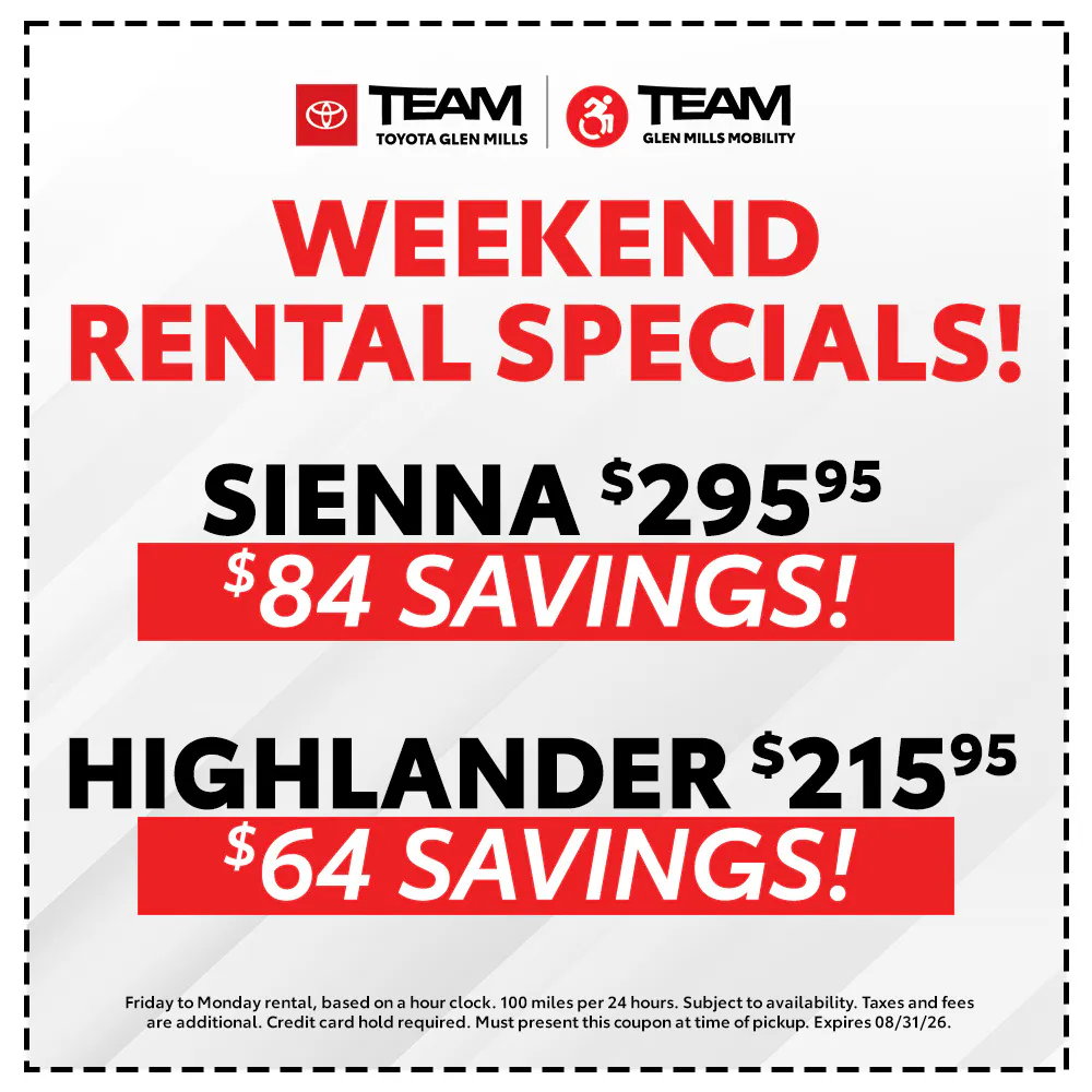 Weekend Rental Special | Team Toyota of Glen Mills