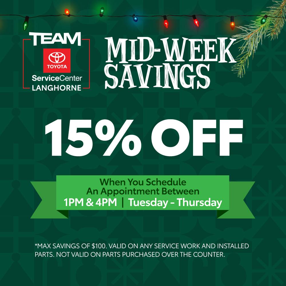 MID-WEEK SAVINGS | Team Toyota of Langhorne