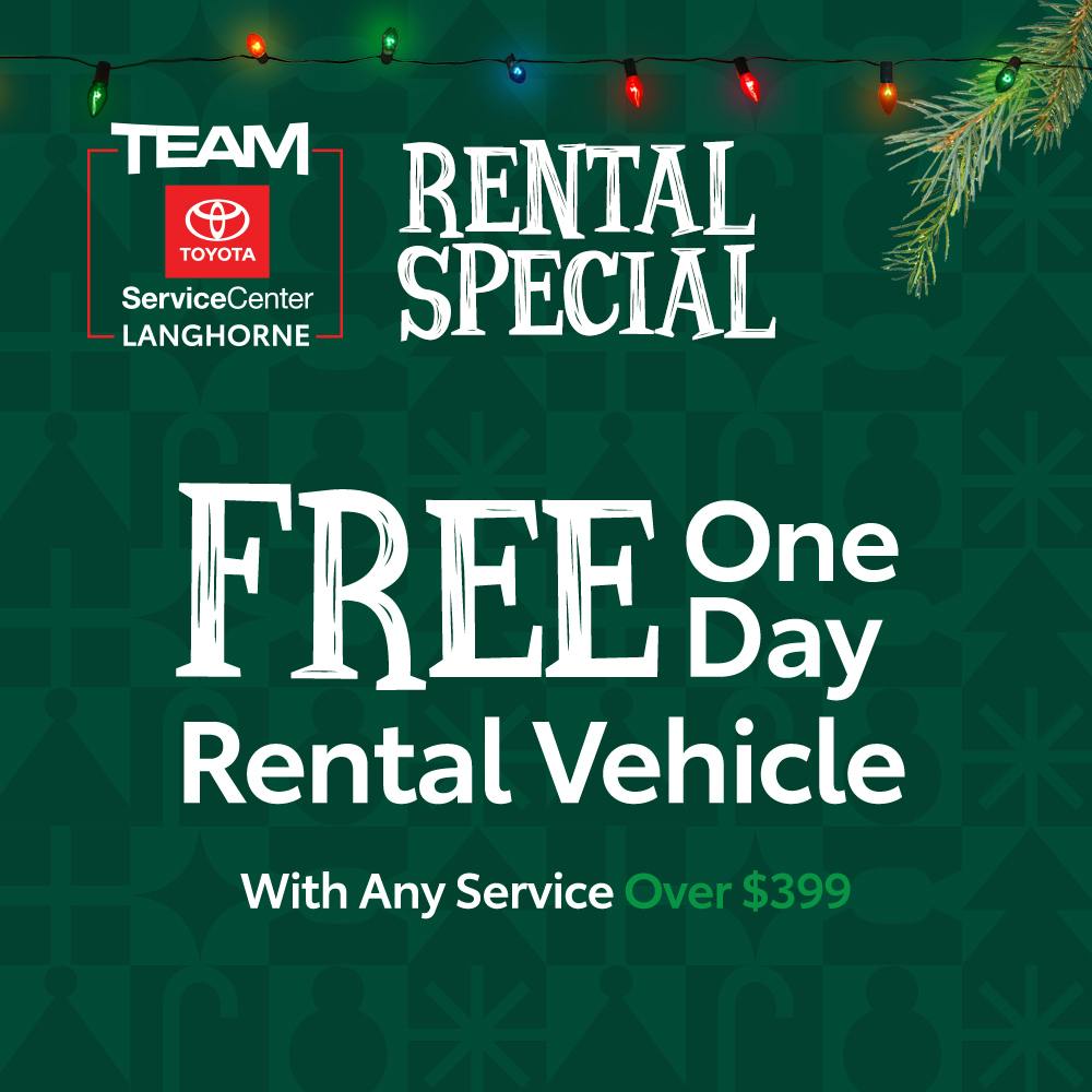 FREE ONE DAY RENTAL | Team Toyota of Langhorne