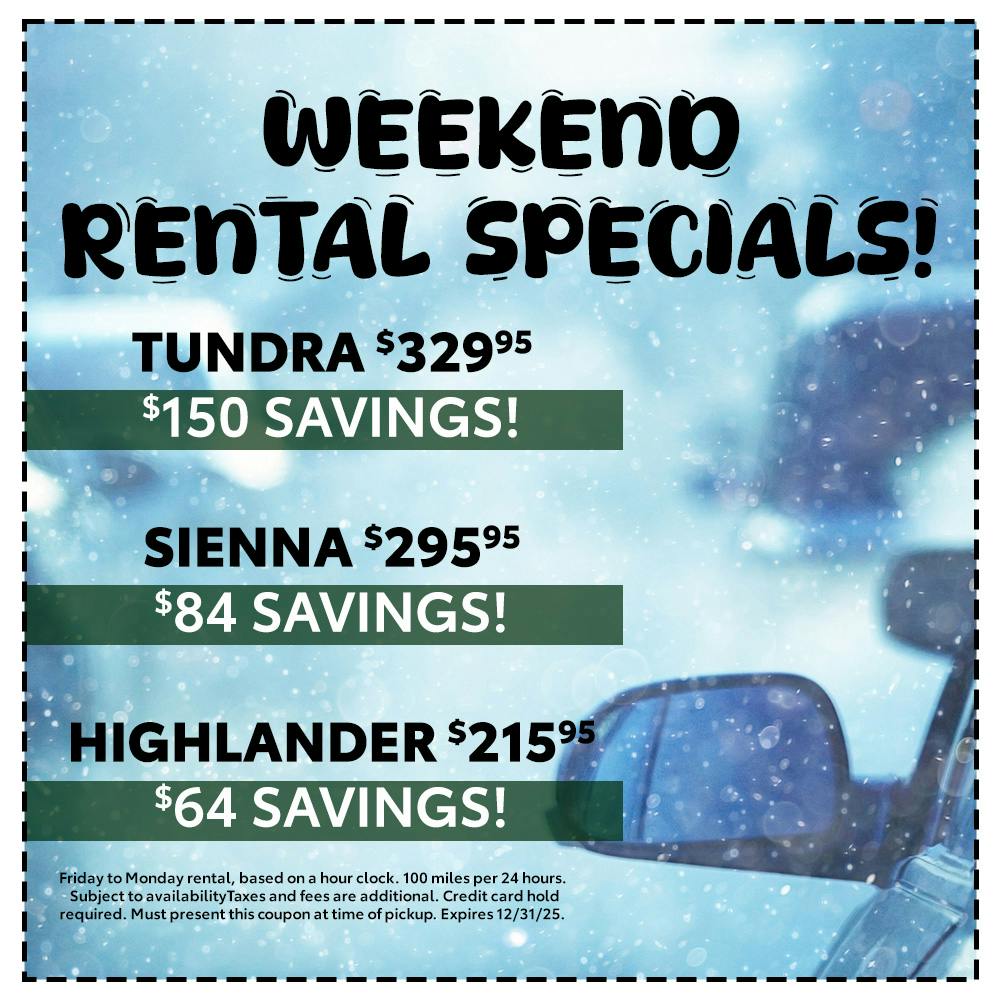 Weekend Rental Special | Team Toyota of Glen Mills