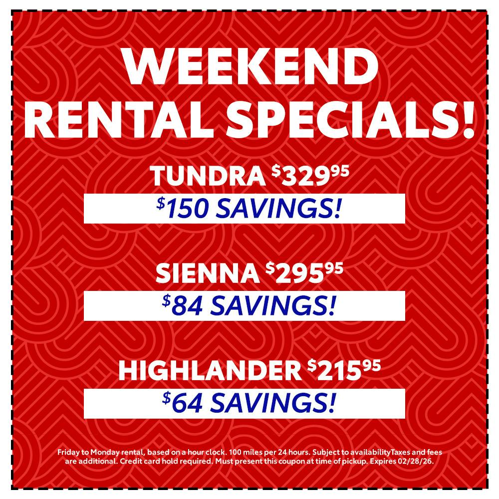 Weekend Rental Special | Team Toyota of Glen Mills