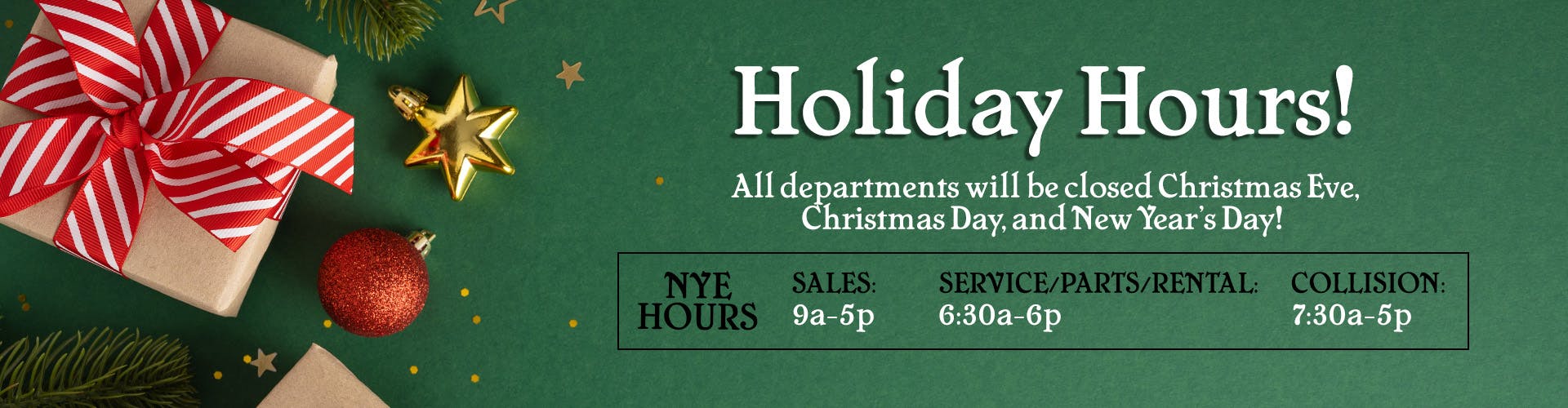 Holiday Hours