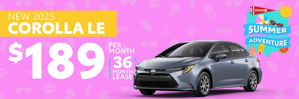 Summer Adventure – New 2025 Corolla LE Lease | Team Toyota of Langhorne